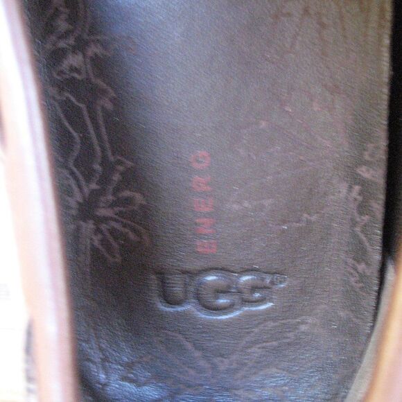 UGG Bel air Nubuck Leather Moc Toe Loafers In Chestnut Leather - Picture 8 of 13